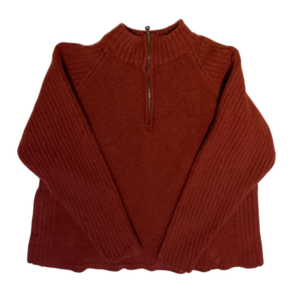 Patagonia Mock Half Zipper 💯 Wool  Knit Unisex Sweater Size L - Picture 6 of 14